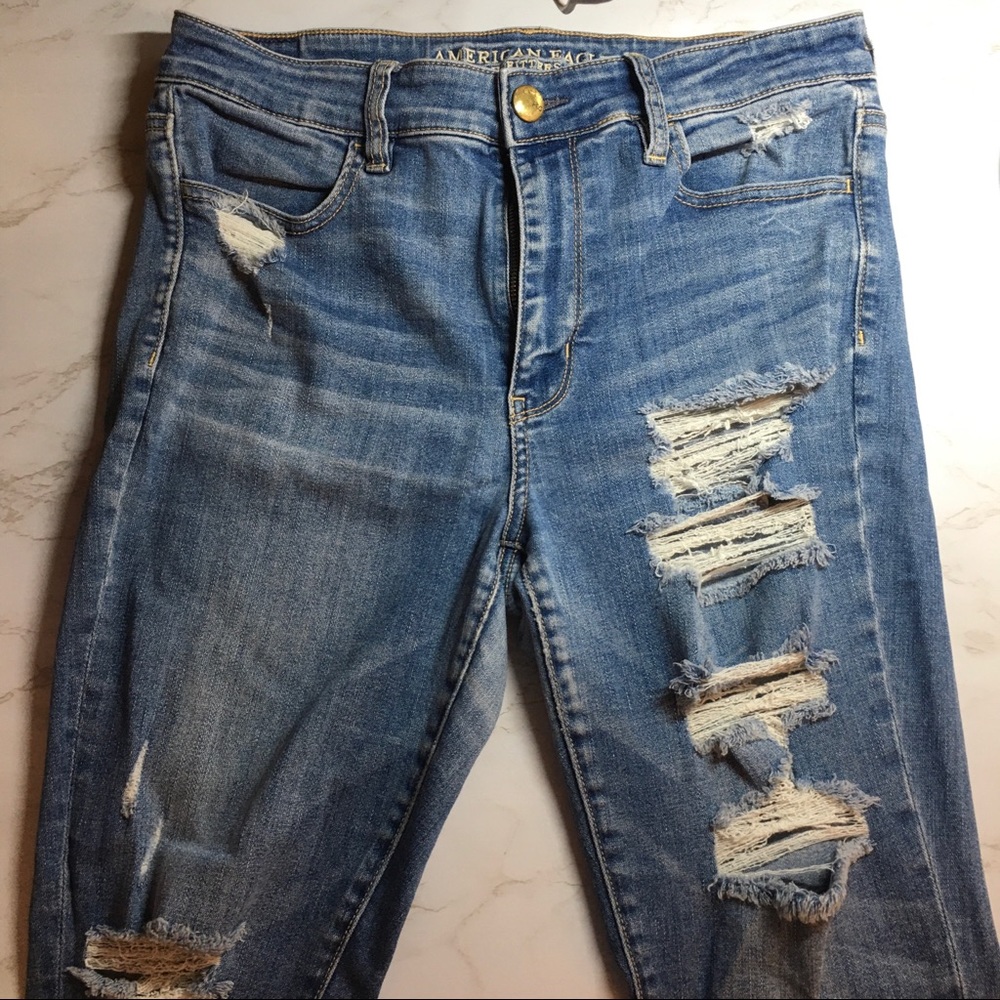 ✨SOLD✨ Ripped Jeans Light Blue Super Stretch X 12